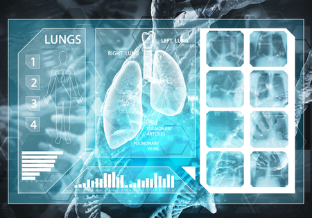 Media medicine background image as DNA research concept. 3D renderingの写真素材