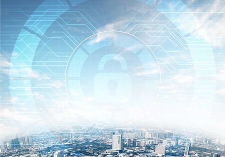 Cryptography and encryption algorithm concept. Risk management and professional safeguarding....