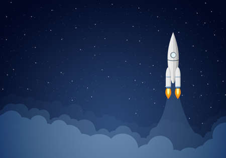 Art launch rocket with sky space. Startup concept.の写真素材