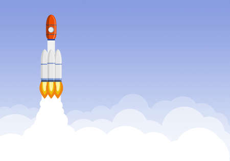 Art launch rocket with sky space. Startup concept.の写真素材