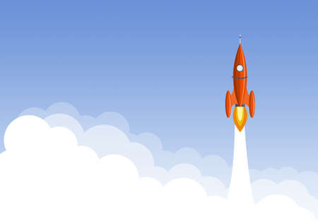 Art launch rocket with sky space. Startup concept.の写真素材