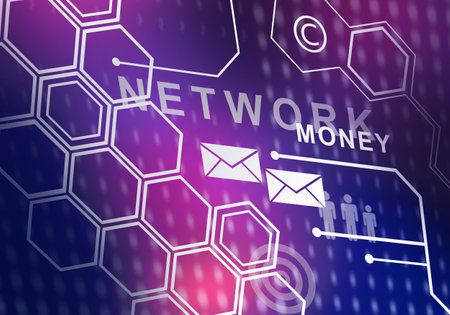 Digital background image presenting modern business conceptsの写真素材