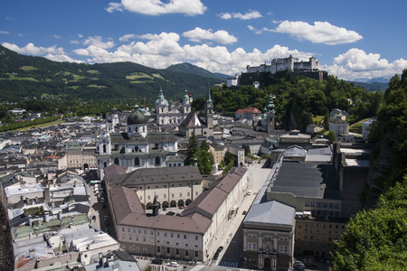 Panoramic view of Salzburg, Austriaのeditorial素材