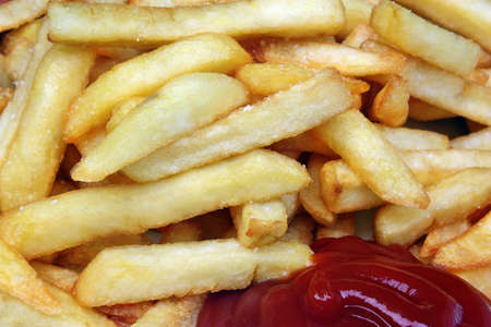 French fries with ketchup fast food