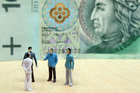 Group of people miniature meeting businessの写真素材