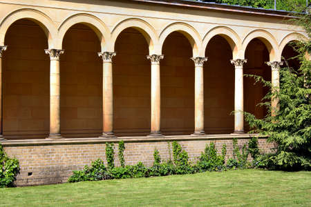 Potsdam, Germany - May 19, 2013: Friedenskirche facade columns in Sanssouci Palace. Sanssouciのeditorial素材