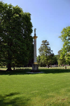 Potsdam, Germany - May 19, 2013: A large statue in the park of Sanssouci on blue sky backgroundのeditorial素材