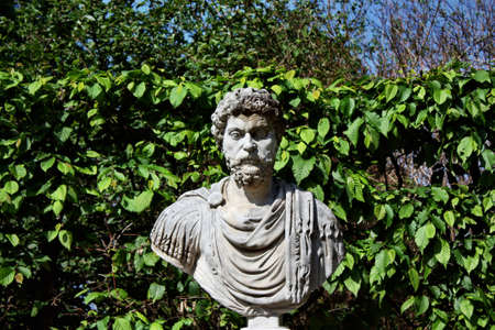 Potsdam, Germany - May 19, 2013: Head statue in a park in Potsdam, Brandenburg, Germanyのeditorial素材