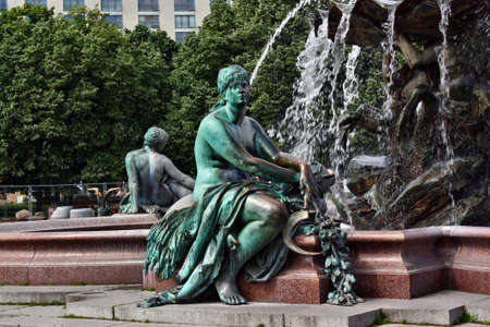 Berlin, Germany - May 18, 2015: Neptune fountain (Neptunbrunnen) in Alexanderplatzのeditorial素材
