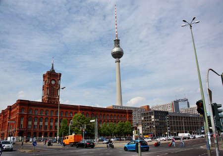 Berlin, Germany - May 18, 2015: Berlin City Hall and  TV Tower