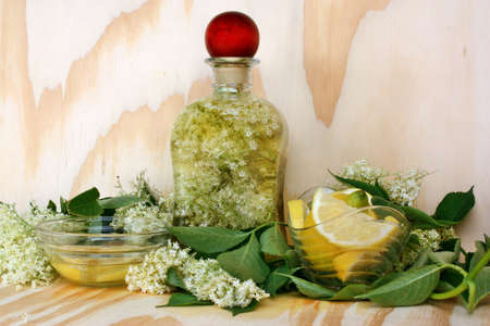 Elderflower healthy and refreshing summer drinkの写真素材