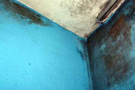 Moldy walls and ceiling in the roomの写真素材