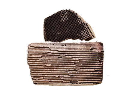 Piece part of car catalytic converter having platinum, rhodium, palladiumの写真素材