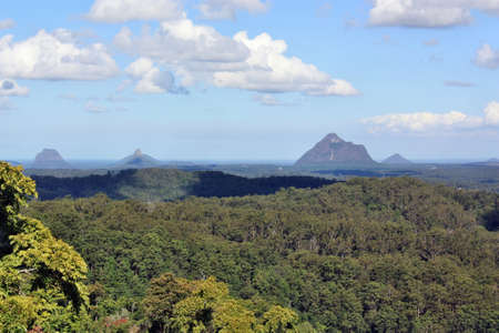 View on Glass House Mountains, Sunshine Coast, Queensland, Australia.