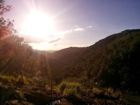 Amazing sunset view in Kondalilla National Park, Sunshine Coast, Queensland, Australia