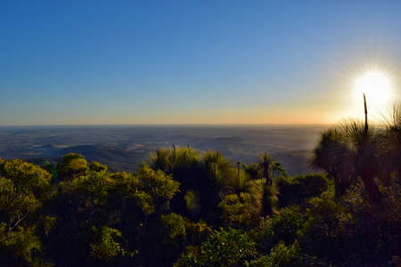 Sunset at  Mt Kiangarow in Bunya National Park, Queensland, Australia. の写真素材