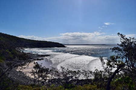 Noosa Heads stunning tropical coastline landscape of Noosa National Park on Queensland's Sunshine Coast, Australiaon Queensland's Sunshine Coastの写真素材
