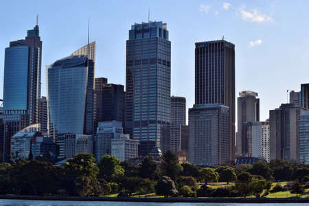 Sydney, New South Wales, Australia, - October 23, 2017: An amazing view to city center of Sydney from The Royal Gardenのeditorial素材