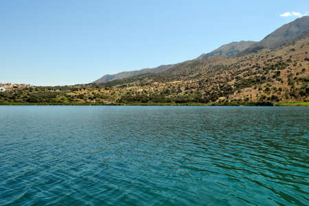 View on the lake Kournas where offten can see wild turtleの写真素材