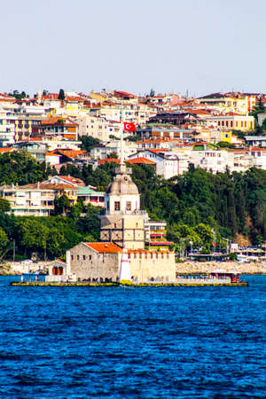 The Maiden's Tower in Istanbul. From the icons of Istanbul. A historical tower on a small island in the Bosphorus. It still functions as a restaurantのeditorial素材