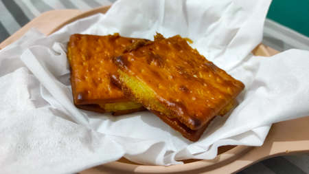 Fried bread in a bowl in the Cikancung area, Indonesia