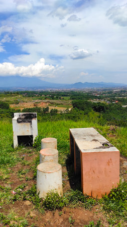 View of an abandoned park on top of a hill in the Cikancung area, Indonesia