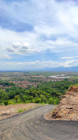 Hill view in the morning in the Cikancung area, Indonesia