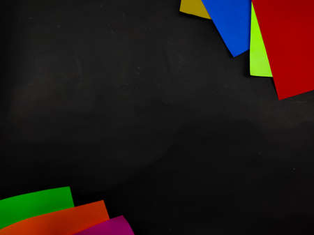 Abstract Defocused Blurred background of a black blackboard with a frame of various colors in the Cikancung area. Not Focusの写真素材