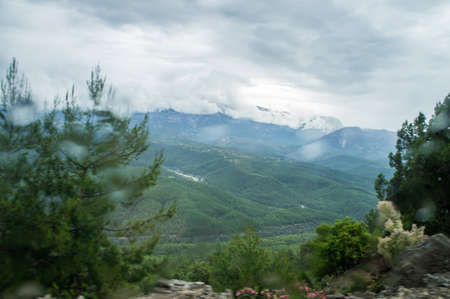 Turkey mountain views at dawn region of Antalyaの写真素材
