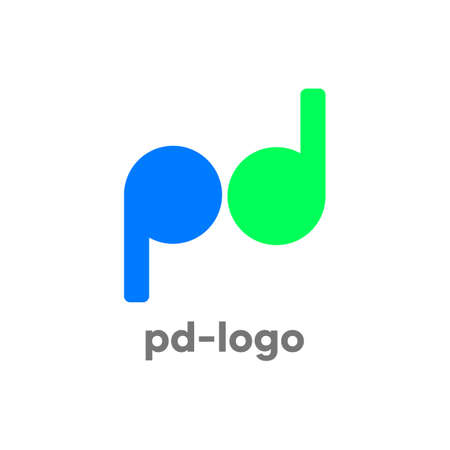 Modern logos P and D letter, business logos, application and website logos, initial symbols P and Dのイラスト素材