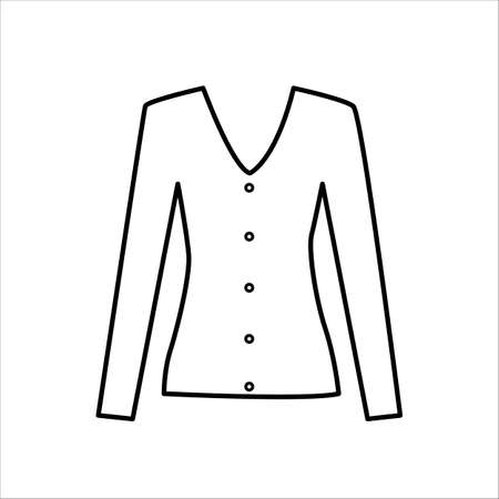 Cotton cardigan icon, thin line, outline and stroke style.のイラスト素材