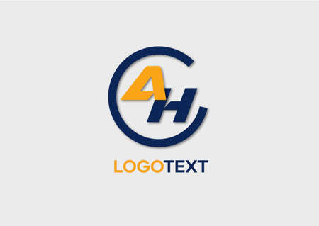 AH letter logo, letter initials logo, name identity logo, vector illustrationのイラスト素材
