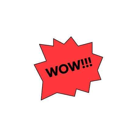 wow text stickers, stickers reads the word WOW. vector illustrationのイラスト素材