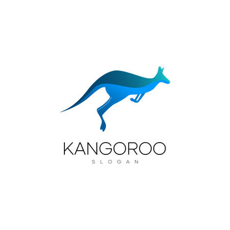 Kangaroo running logo, kangaroo animal design logo. animal logo design, animal symbol, australian animal icon. Vectorのイラスト素材