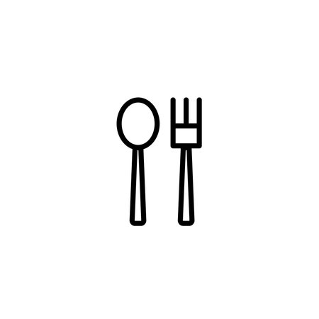 Spoon and fork icon. Icon design for cafes and restaurants. Vectorのイラスト素材