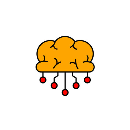 Artificial intelligence brain. Illustration of technology and artificial intelligence. Iconのイラスト素材