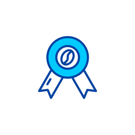 Coffee award icon. Icon for cafe and restaurant in blue style.のイラスト素材