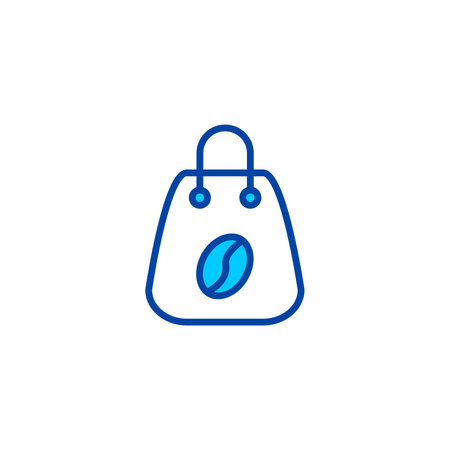 Coffee bag icon. Icon for cafe and restaurant in blue style.のイラスト素材