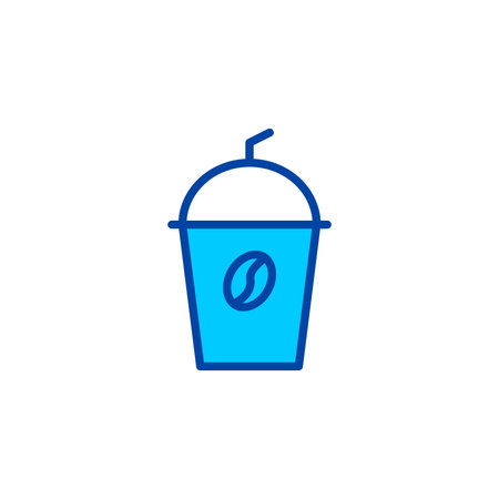 Coffee cup icon. Icon for cafe and restaurant in blue style.のイラスト素材