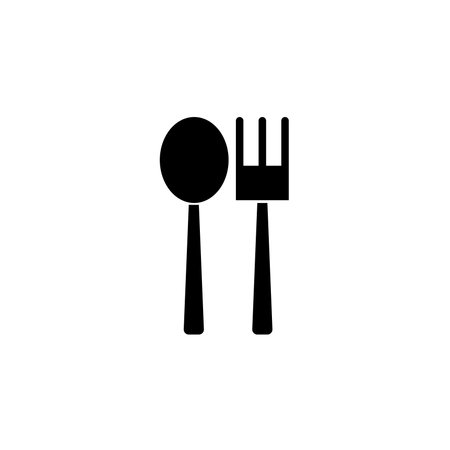 Spoon and fork glyph icon. Cafe and restaurant icon in black solid style. Vectorのイラスト素材