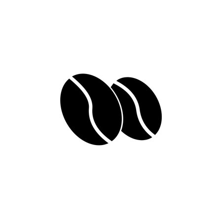 Coffee bean glyph icon. Cafe and restaurant icon in black solid style. Vectorのイラスト素材