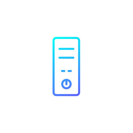 CPU icon with blue gradient styleのイラスト素材