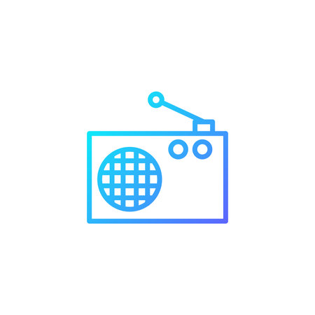 Radio box icon with blue gradient styleのイラスト素材