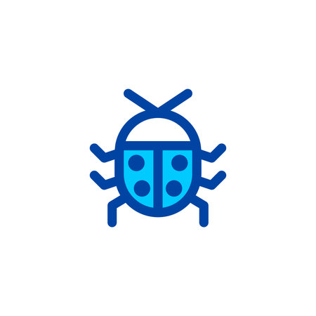 Beetle icon in blue color style. Pixel perfect icon. Vector