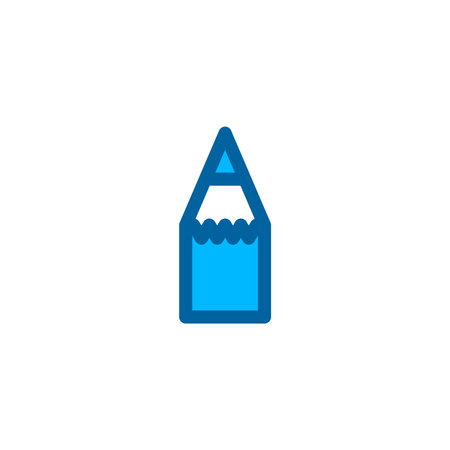 Pencil icon in blue color style. Vector icon with pixel perfectのイラスト素材