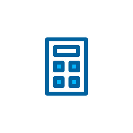 Calculator icon in blue color style. Vector icon with pixel perfectのイラスト素材