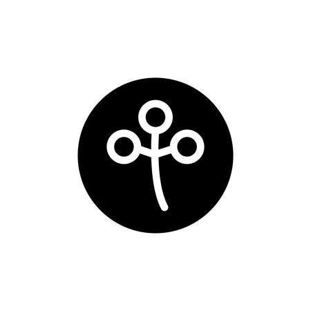Grass flower icon in round black style. Vectorのイラスト素材