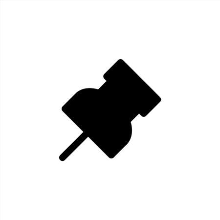 Paper pin icon in glyph or jet black style. Vectorのイラスト素材