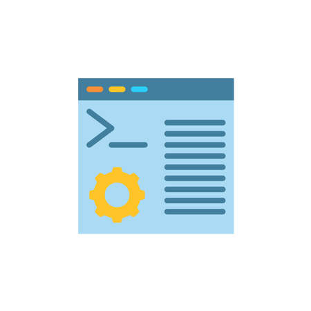 Command line icon in flat style. Flat icon vectorのイラスト素材