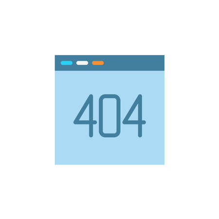 404 error icon in flat style. Flat icon vector